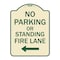 Signmission No Parking or Standing Fire Lane W/ Left Arrow Heavy-Gauge Aluminum Sign, 24" x 18", TG-1824-23683 A-DES-TG-1824-23683 - alternate 1
